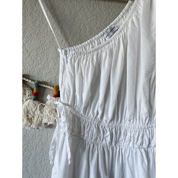 Faithfull The Brand La Oro Smock One Shoulder White Midi Dress Poplin Coastal 4 - Picture 11 of 11
